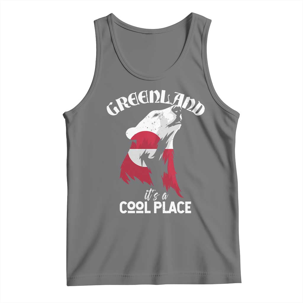 Polar Bear Greenland Flag Graphic Tank Top It's a Cool Place Arctic Circle