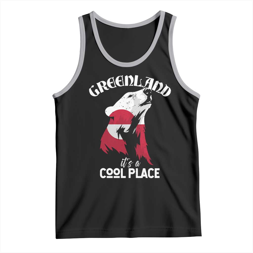 Polar Bear Greenland Flag Graphic Tank Top It's a Cool Place Arctic Circle
