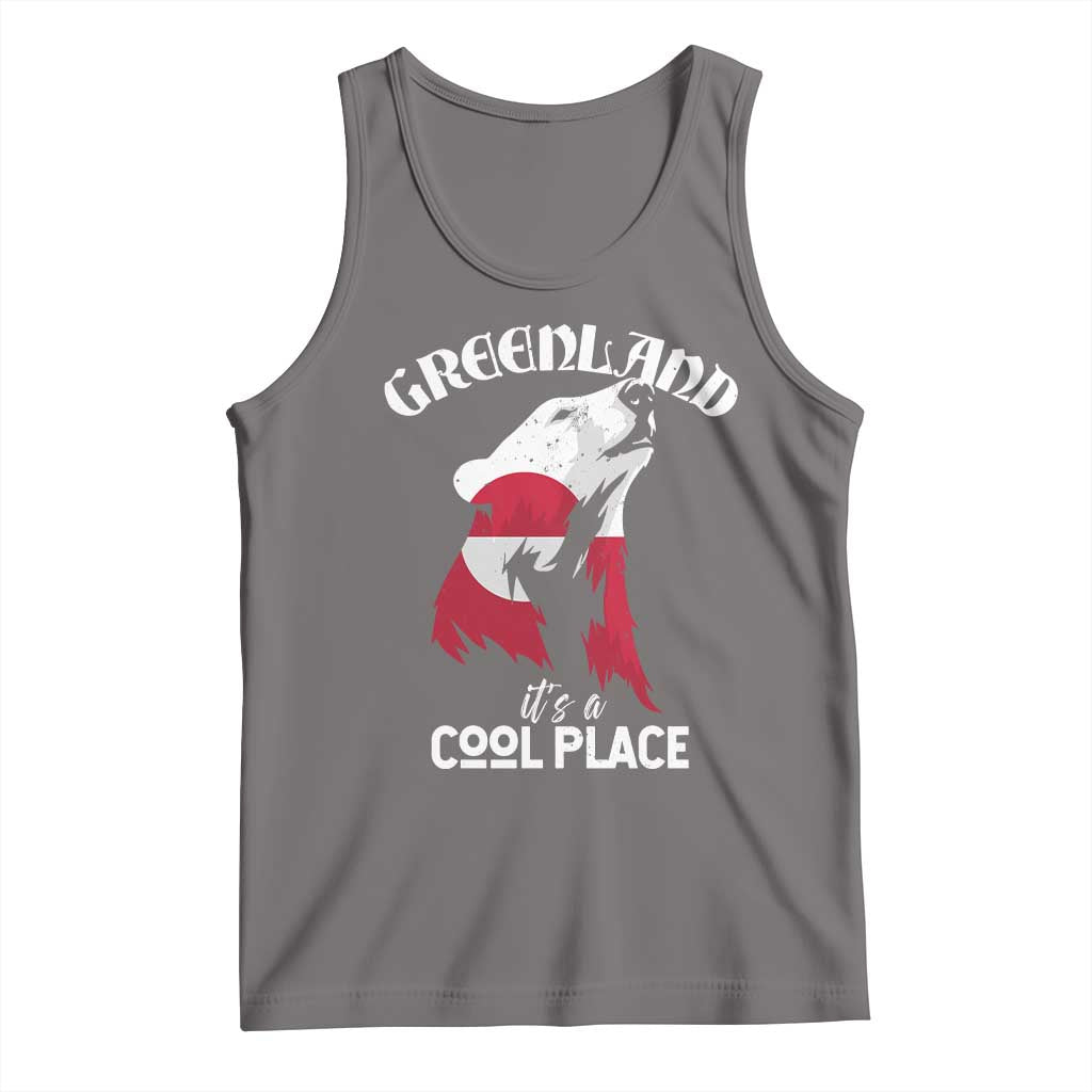 Polar Bear Greenland Flag Graphic Tank Top It's a Cool Place Arctic Circle