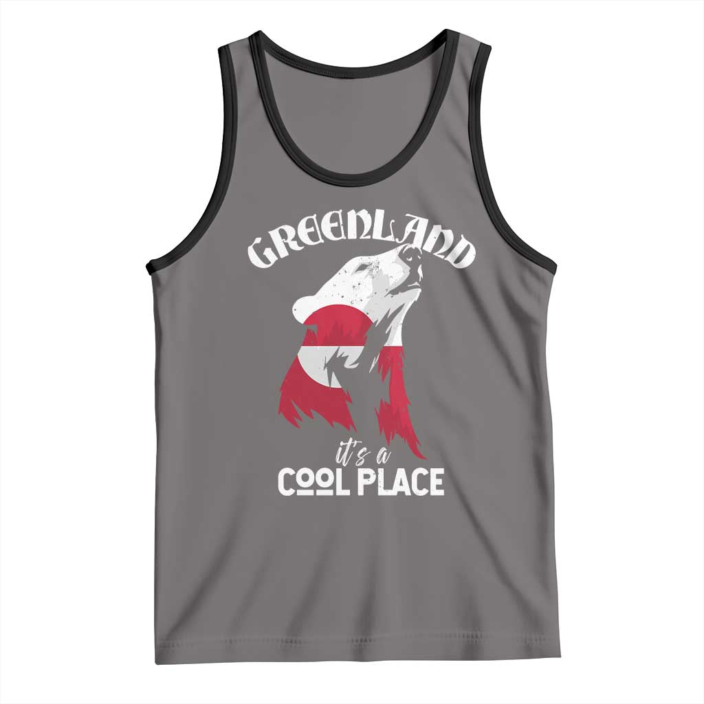 Polar Bear Greenland Flag Graphic Tank Top It's a Cool Place Arctic Circle