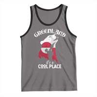 Polar Bear Greenland Flag Graphic Tank Top It's a Cool Place Arctic Circle