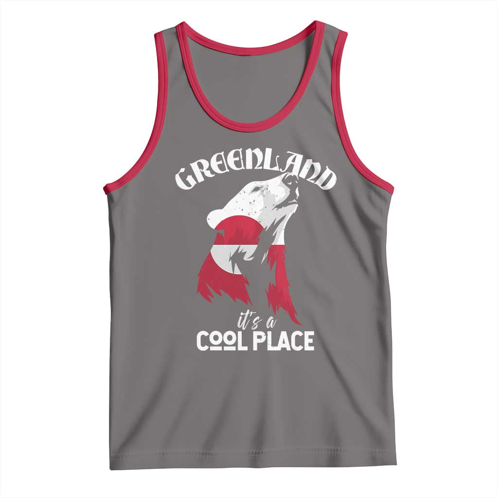 Polar Bear Greenland Flag Graphic Tank Top It's a Cool Place Arctic Circle