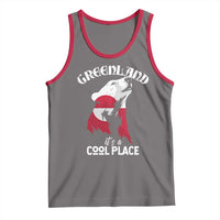 Polar Bear Greenland Flag Graphic Tank Top It's a Cool Place Arctic Circle