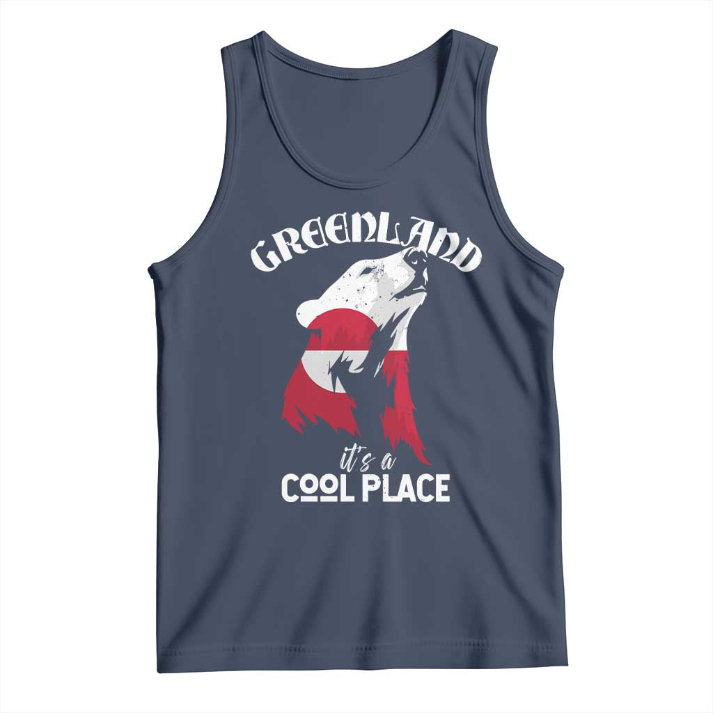 Polar Bear Greenland Flag Graphic Tank Top It's a Cool Place Arctic Circle