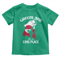 Polar Bear Greenland Flag Graphic Toddler T Shirt It's a Cool Place Arctic Circle