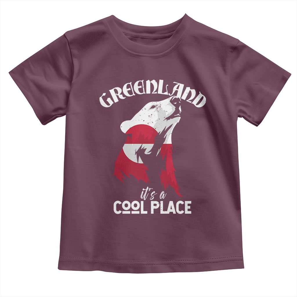 Polar Bear Greenland Flag Graphic Toddler T Shirt It's a Cool Place Arctic Circle