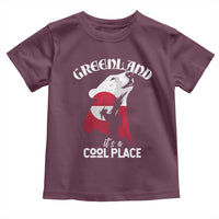 Polar Bear Greenland Flag Graphic Toddler T Shirt It's a Cool Place Arctic Circle