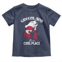 Polar Bear Greenland Flag Graphic Toddler T Shirt It's a Cool Place Arctic Circle