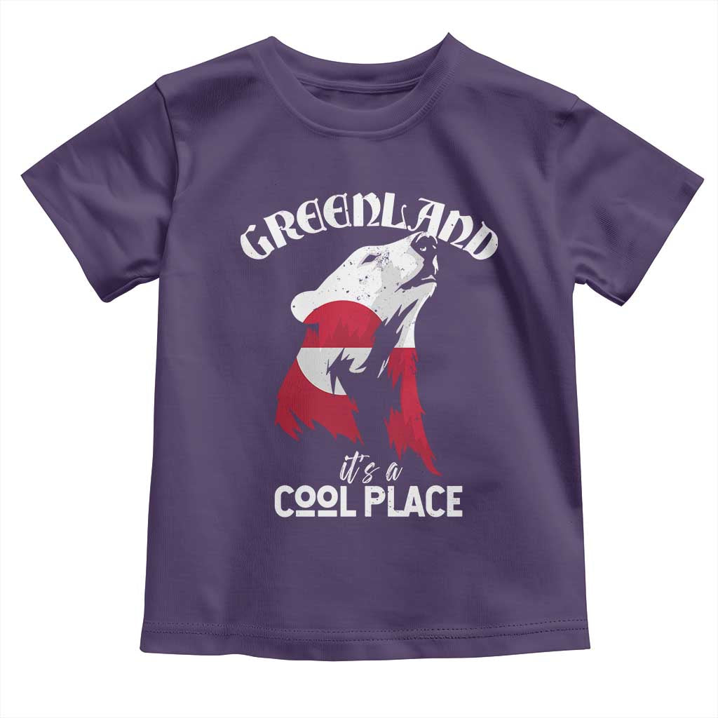 Polar Bear Greenland Flag Graphic Toddler T Shirt It's a Cool Place Arctic Circle