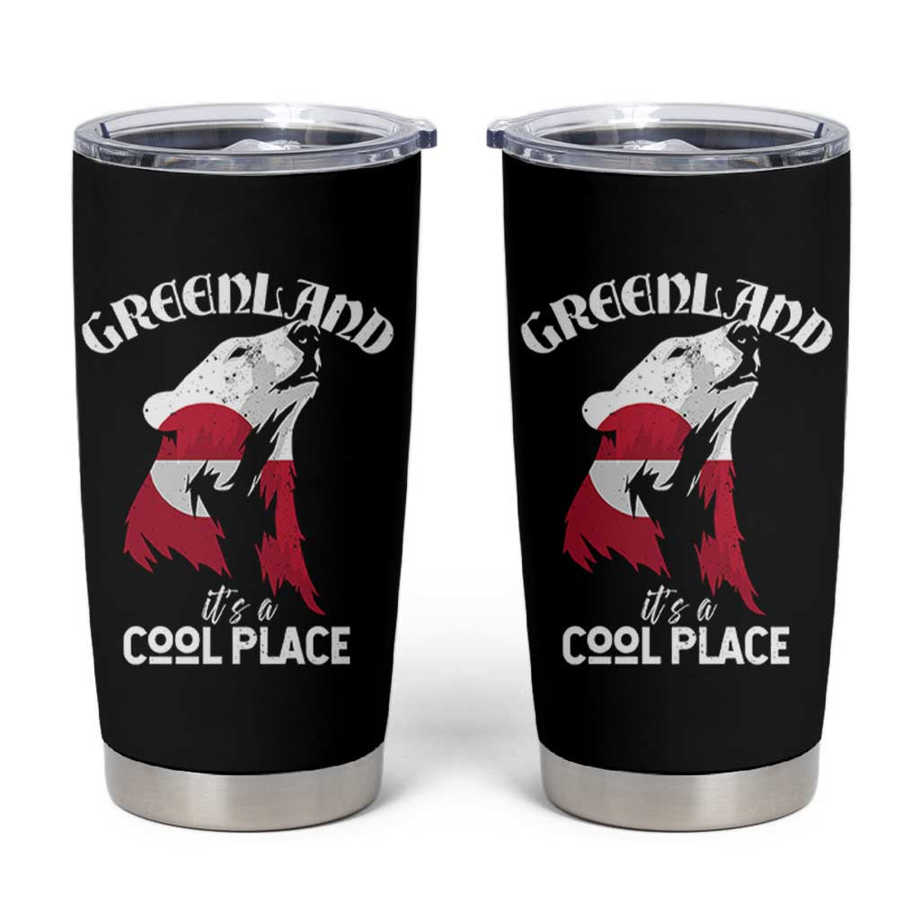Polar Bear Greenland Flag Graphic Tumbler Cup It's a Cool Place Arctic Circle