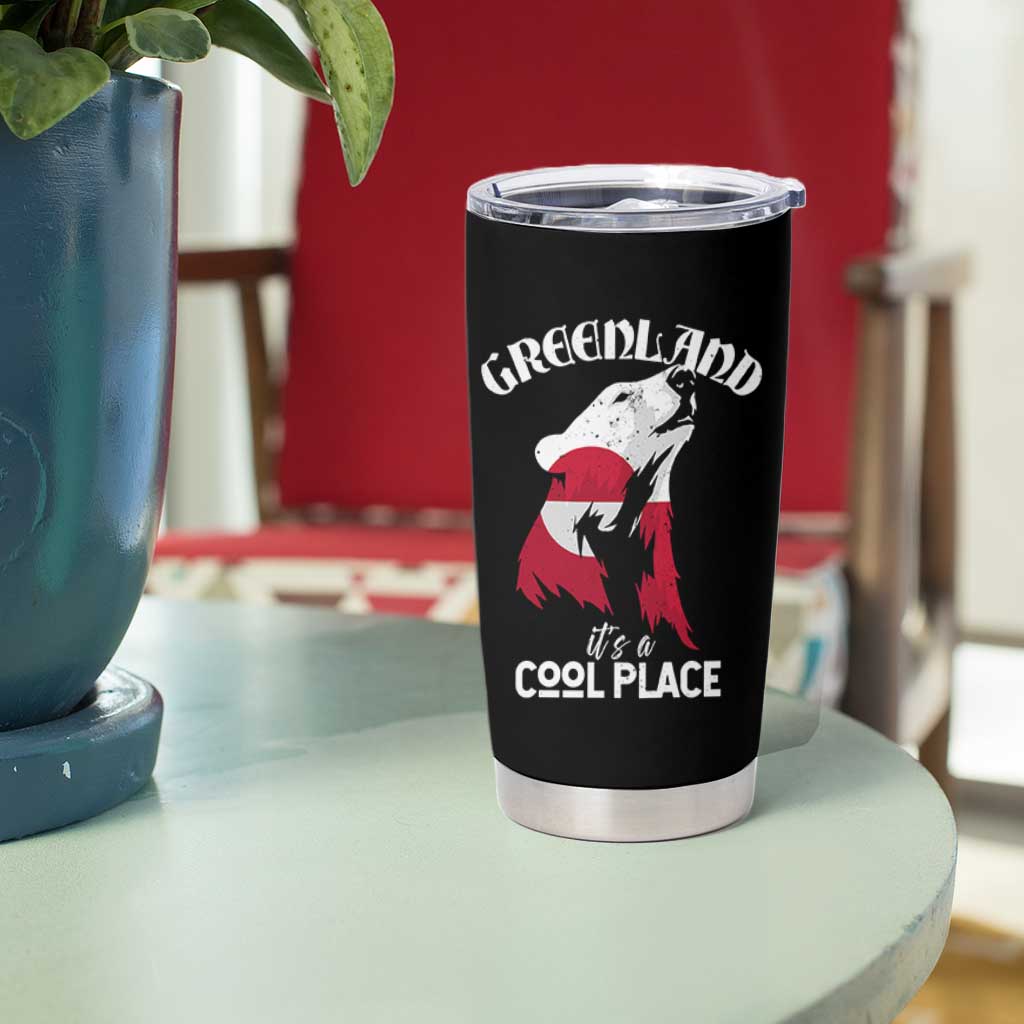 Polar Bear Greenland Flag Graphic Tumbler Cup It's a Cool Place Arctic Circle