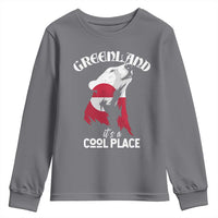 Polar Bear Greenland Flag Graphic Youth Sweatshirt It's a Cool Place Arctic Circle