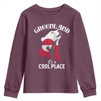 Polar Bear Greenland Flag Graphic Youth Sweatshirt It's a Cool Place Arctic Circle