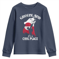 Polar Bear Greenland Flag Graphic Youth Sweatshirt It's a Cool Place Arctic Circle