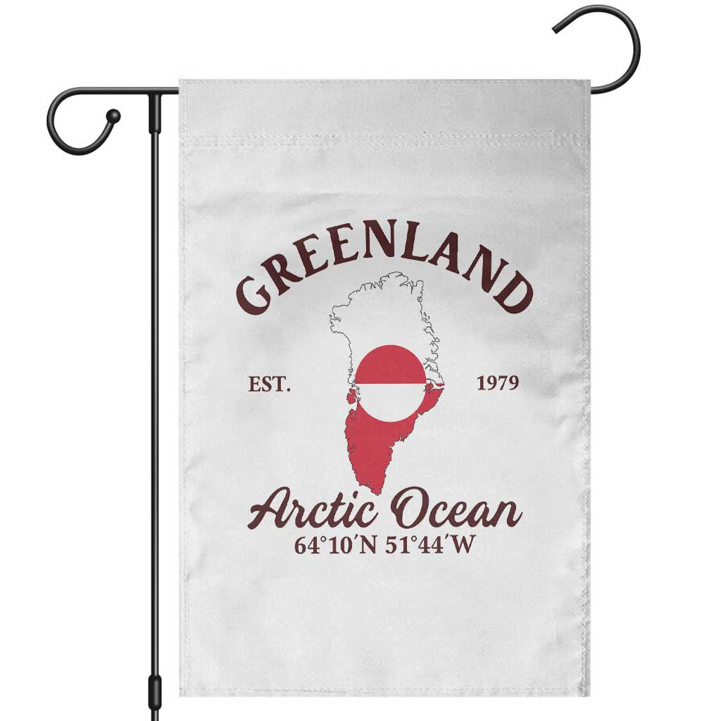 Greenland Arctic Ocean Garden Flag Vintage Coordinates Map National Flag Pride