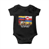 We Stand With Venezuela Greenland Ukraine Palestine Baby Onesie Solidarity Fists Flags Global Support