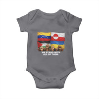 We Stand With Venezuela Greenland Ukraine Palestine Baby Onesie Solidarity Fists Flags Global Support