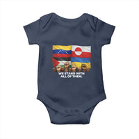 We Stand With Venezuela Greenland Ukraine Palestine Baby Onesie Solidarity Fists Flags Global Support