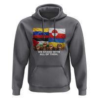 We Stand With Venezuela Greenland Ukraine Palestine Hoodie Solidarity Fists Flags Global Support