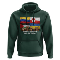 We Stand With Venezuela Greenland Ukraine Palestine Hoodie Solidarity Fists Flags Global Support