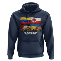 We Stand With Venezuela Greenland Ukraine Palestine Hoodie Solidarity Fists Flags Global Support