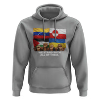 We Stand With Venezuela Greenland Ukraine Palestine Hoodie Solidarity Fists Flags Global Support