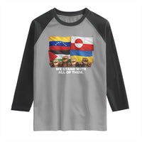 We Stand With Venezuela Greenland Ukraine Palestine Raglan Shirt Solidarity Fists Flags Global Support
