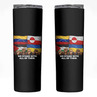 We Stand With Venezuela Greenland Ukraine Palestine Skinny Tumbler Solidarity Fists Flags Global Support