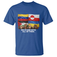 We Stand With Venezuela Greenland Ukraine Palestine T Shirt Solidarity Fists Flags Global Support