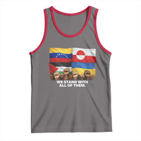 We Stand With Venezuela Greenland Ukraine Palestine Tank Top Solidarity Fists Flags Global Support