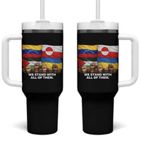 We Stand With Venezuela Greenland Ukraine Palestine Tumbler With Handle Solidarity Fists Flags Global Support