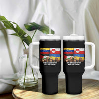 We Stand With Venezuela Greenland Ukraine Palestine Tumbler With Handle Solidarity Fists Flags Global Support