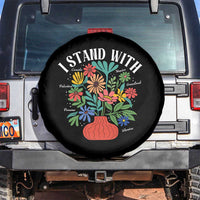 I Stand With Mexico Greenland Ukraine Canada Palestine Panama Spare Tire Cover Colorful Floral Solidarity Global Unity