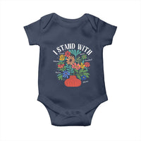 I Stand With Mexico Greenland Ukraine Canada Palestine Panama Baby Onesie Colorful Floral Solidarity Global Unity