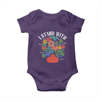 I Stand With Mexico Greenland Ukraine Canada Palestine Panama Baby Onesie Colorful Floral Solidarity Global Unity