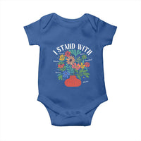 I Stand With Mexico Greenland Ukraine Canada Palestine Panama Baby Onesie Colorful Floral Solidarity Global Unity