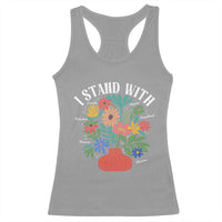 I Stand With Mexico Greenland Ukraine Canada Palestine Panama Racerback Tank Top Colorful Floral Solidarity Global Unity