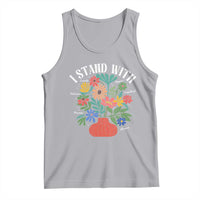I Stand With Mexico Greenland Ukraine Canada Palestine Panama Tank Top Colorful Floral Solidarity Global Unity