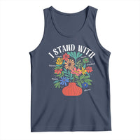 I Stand With Mexico Greenland Ukraine Canada Palestine Panama Tank Top Colorful Floral Solidarity Global Unity