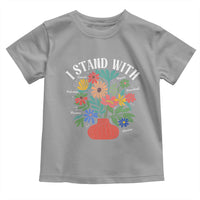 I Stand With Mexico Greenland Ukraine Canada Palestine Panama Toddler T Shirt Colorful Floral Solidarity Global Unity