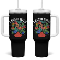 I Stand With Mexico Greenland Ukraine Canada Palestine Panama Tumbler With Handle Colorful Floral Solidarity Global Unity