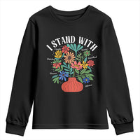 I Stand With Mexico Greenland Ukraine Canada Palestine Panama Youth Sweatshirt Colorful Floral Solidarity Global Unity