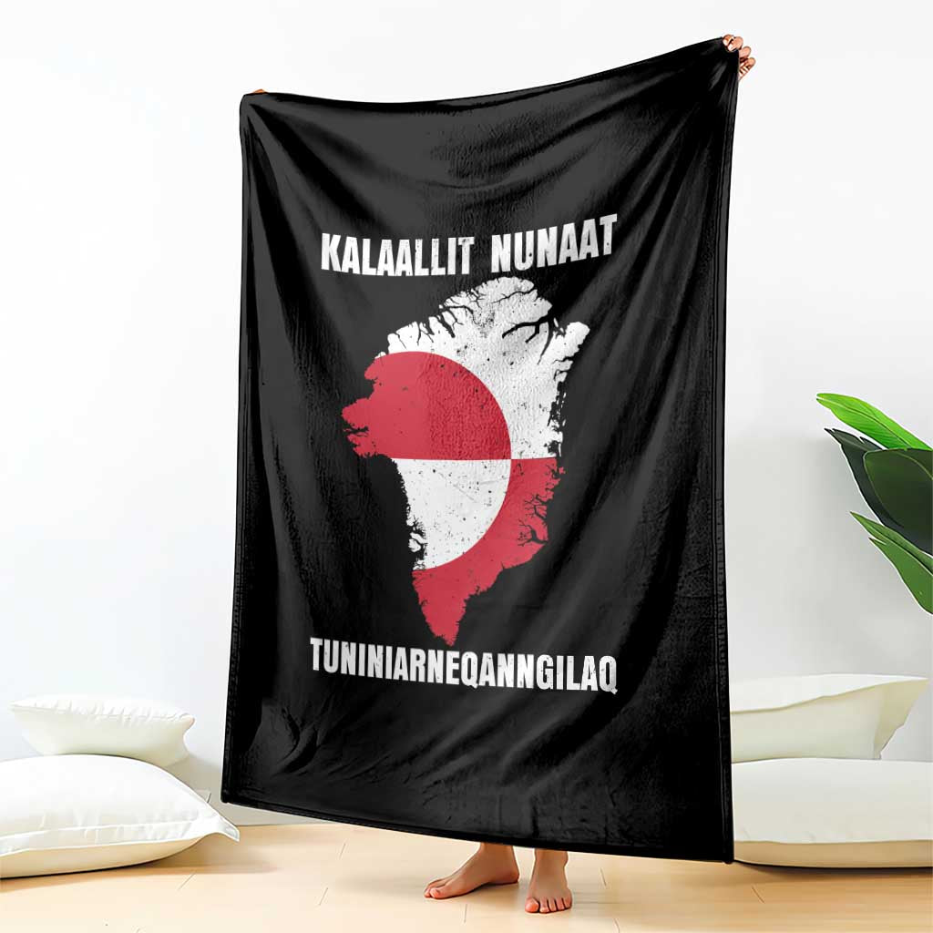 Kalaallit Nunaat Tuniniagaanngilaq Greenlandic Throw Blanket Greenland Is Not For Sale Patriotic Grunge Flag