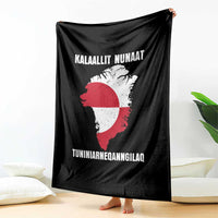 Kalaallit Nunaat Tuniniagaanngilaq Greenlandic Throw Blanket Greenland Is Not For Sale Patriotic Grunge Flag