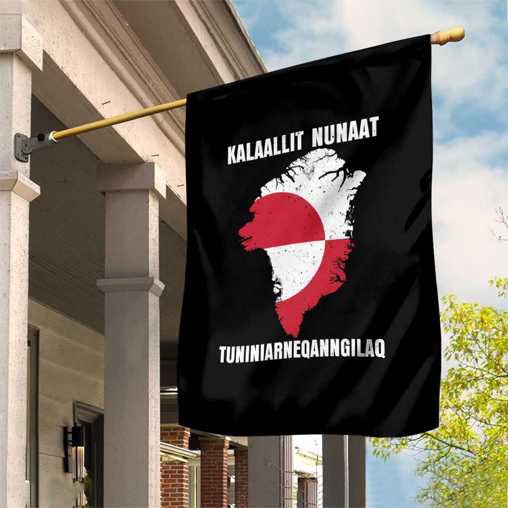 Kalaallit Nunaat Tuniniagaanngilaq Greenlandic Garden Flag Greenland Is Not For Sale Patriotic Grunge Flag