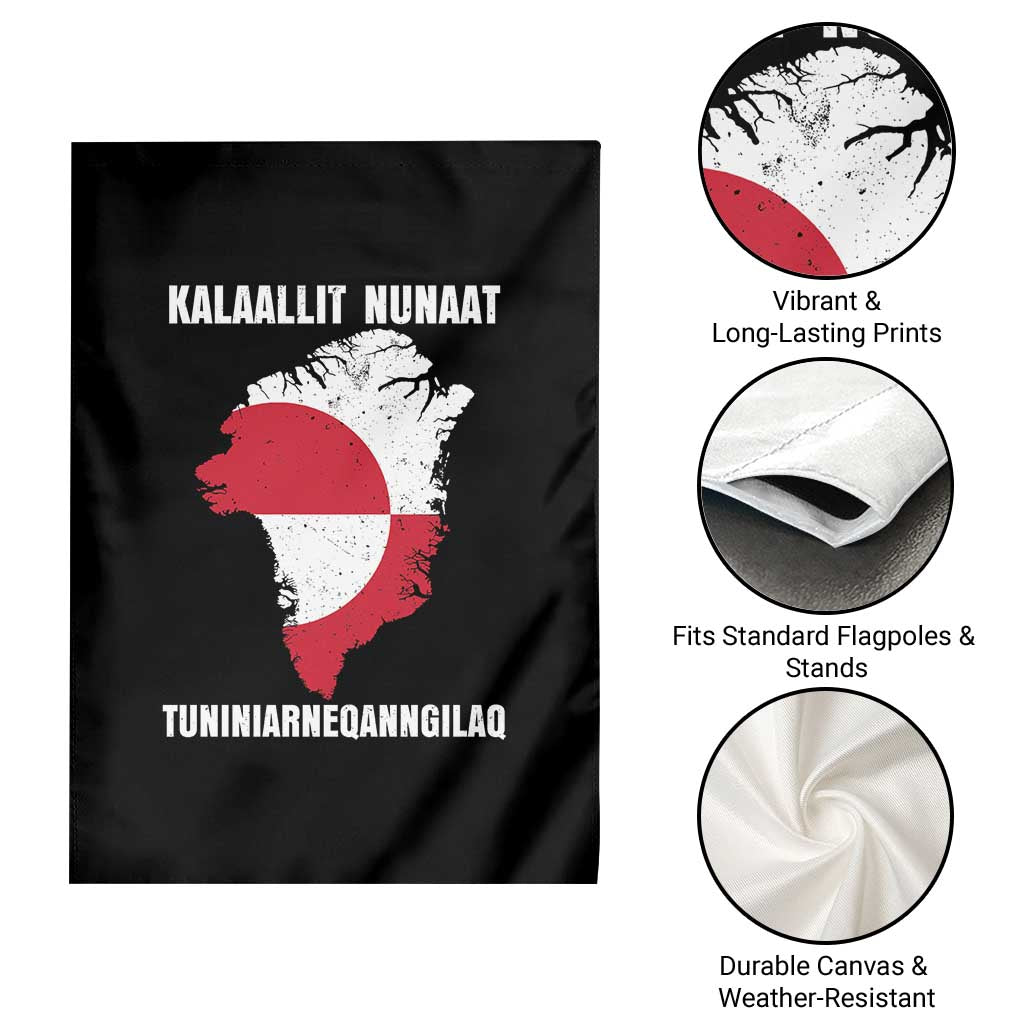Kalaallit Nunaat Tuniniagaanngilaq Greenlandic Garden Flag Greenland Is Not For Sale Patriotic Grunge Flag