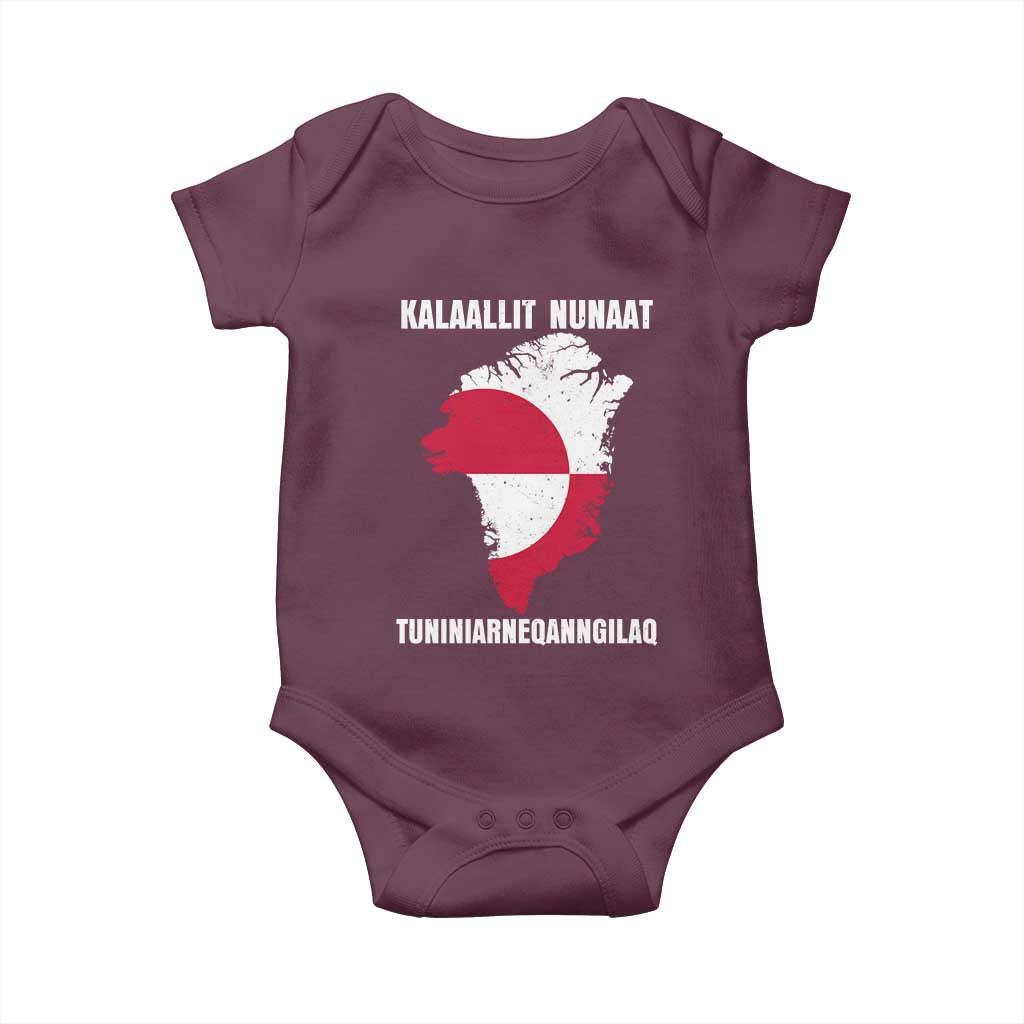 Kalaallit Nunaat Tuniniagaanngilaq Greenlandic Baby Onesie Greenland Is Not For Sale Patriotic Grunge Flag