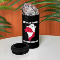 Kalaallit Nunaat Tuniniagaanngilaq Greenlandic 4 in 1 Can Cooler Tumbler Greenland Is Not For Sale Patriotic Grunge Flag