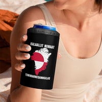 Kalaallit Nunaat Tuniniagaanngilaq Greenlandic 4 in 1 Can Cooler Tumbler Greenland Is Not For Sale Patriotic Grunge Flag