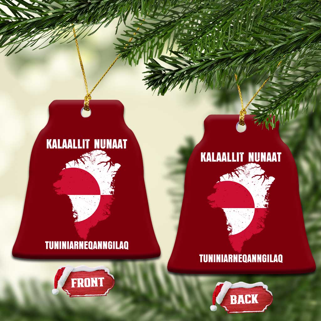Kalaallit Nunaat Tuniniagaanngilaq Greenlandic Ceramic Ornament Greenland Is Not For Sale Patriotic Grunge Flag
